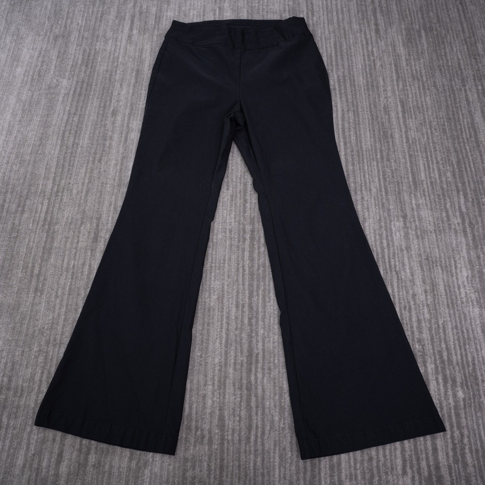 INC International Concepts Pants Women 12 Black Good Flare Leg Pull On